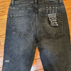 Ksubi royalty heroism in the streets Men's Black Jeans with Graphic Detail